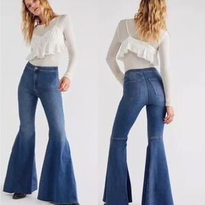 We The Free Dark Blue Flare Jeans